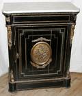 012036 FRENCH EMPIRE MARBLE TOP MUSIC CABINET C1840