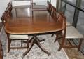 012058 BAKER MAHOGANY TABLE  SIX CHAIRS C1960