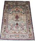 011018 SILK  GOLD THREAD PRAYER RUG 533x363