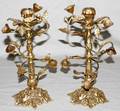 011035 SPANISH BRONZE CANDLESTICKS PAIR H105