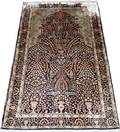 011044 VERY FINE SILK ORIENTAL PRAYER RUG 50x30