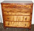 011041 AMERICAN CHERRY CHEST OF FIVE DRAWERS ANTIQUE