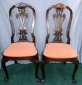 010028 TEN CHIPPENDALE STYLE MAHOGANY DINING CHAIRS