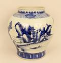 Oriental Blue  White Porcelain Urn
