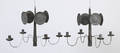Matched pair of tin 4arm candelabra ca 1800