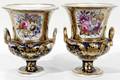 121030 ROYAL CROWN DERBY HANDPAINTED PORCELAIN URNS