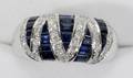 120018 18K WHITE GOLD SAPPHIRE  DIAMOND RING