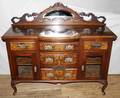 120014 CARVED  BURL WALNUT SIDEBOARD EARLY 20TH C