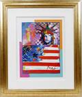 112033 PETER MAX MIXED MEDIA GOD BLESS AMERICA II