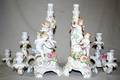 111014 DRESDEN PORCELAIN FIGURAL CANDELABRA H21