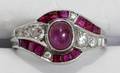 111058 PLATINUM RUBY  DIAMOND LADYS RING
