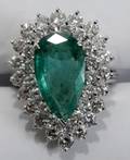 110015 PLATINUM PEAR SHAPE EMERALD RING