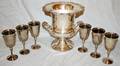 110039 TOWLE SILVER PLATE CHAMPAGNE URN  6 GOBLETS