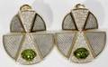 110026 LEO DE VROOMEN PERIDOT  DIAMOND EAR CLIPS