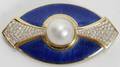 110025 LEO DE VROOMEN MOBE PEARL  DIAMOND BROOCH