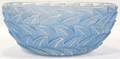 062080 R LALIQUE GLASS BOWL IN A BLUE LEAF DESIGN