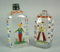 Two enameled glass flasks 19th c