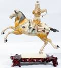 091078 CHINESE IVORY MONGOLIAN EQUESTRIAN WARRIOR