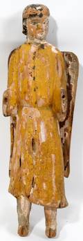 091073 POLYCHROME  WOOD SANTOS FIGURE OF AN ANGEL