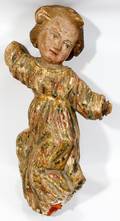 091071 ITALIAN POLYCHROME WOOD GESSO SANTOS FIGURE