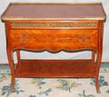 081128 FRENCH STYLE SATINWOOD  BRONZE SIDE TABLE