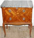 081124 FRENCH STYLE WALNUT SATINWOODINLAID COMMODE