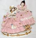 061100 DRESDEN LACEY PORCELAIN FIGURE OF LADIES
