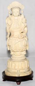 061065 CHINESE IVORY FIGURE OF GODDESS IN MEDITATION
