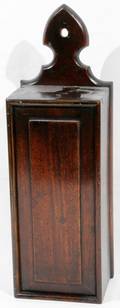 051090 AMERICAN MAHOGANY CANDLE BOX LATE 18TH C