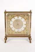 JaegerLeCoultre Gold Clock w Floral Motif