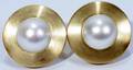 091159 14K YELLOW GOLD  MOBE PEARL EARRINGS PAIR