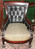 071140 VICTORIAN CARVED MAHOGANY SLEEPY HOLLOW CHAIR