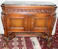 060103 FRENCH OAK COMMODE BELGIAN MARBLE TOP C1920