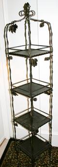060102 WROUGHT IRON FOURTIERED PLANT STAND H64
