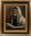 082066 CASINI OIL ON CANVAS RABBI IN SHAWL PRAYING