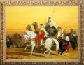 072074 QAIS ALSINDY OIL ON CANVAS ARAB WARRIORS