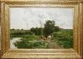 072062 ENGLISH OIL ON CANVAS PASTORAL LANDSCAPE