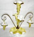 071174 VICTORIAN YELLOW  WHITE CASE GLASS EPERGNE