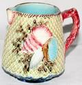 061165 GEORGE JONES ENGLISH MAJOLICA POTTERY PITCHER