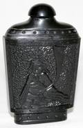 061140 CHINESE CARVED OBSIDIAN SNUFF BOTTLE H35