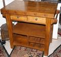 060114 OAK BUTCHER BLOCK TABLE H35 L36 D23