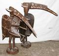 050115 AFRICAN DOGON CARVED WOOD BIRDS PAIR H27