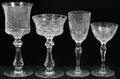 091220 FOSTORIA STYLE CUT  ETCHED CRYSTAL STEMWARE