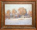 082095 KARL GRAF OIL ON BOARD 1919 SNOW SCENE