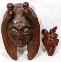 081232 WOOD MASKS INCLUDING AFRICAN TWO H16  9