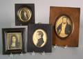 Four watercolor miniature portraits of gentlemen 19th c