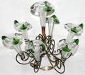071188 VICTORIAN BLOWN GLASS  METAL EPERGNE