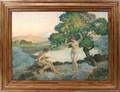 062094 EMILE RENE MENARD OIL ON CANVAS BAIGNEUSES D