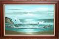 060168 GORDON OIL ON CANVAS SEA SCAPE C1970