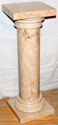 052174 BEIGE MARBLE  WHITE GRAIN MARBLE PEDESTAL